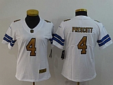 Women Nike Cowboys 4 Dak Prescott White Gold Vapor Untouchable Limited Jersey,baseball caps,new era cap wholesale,wholesale hats